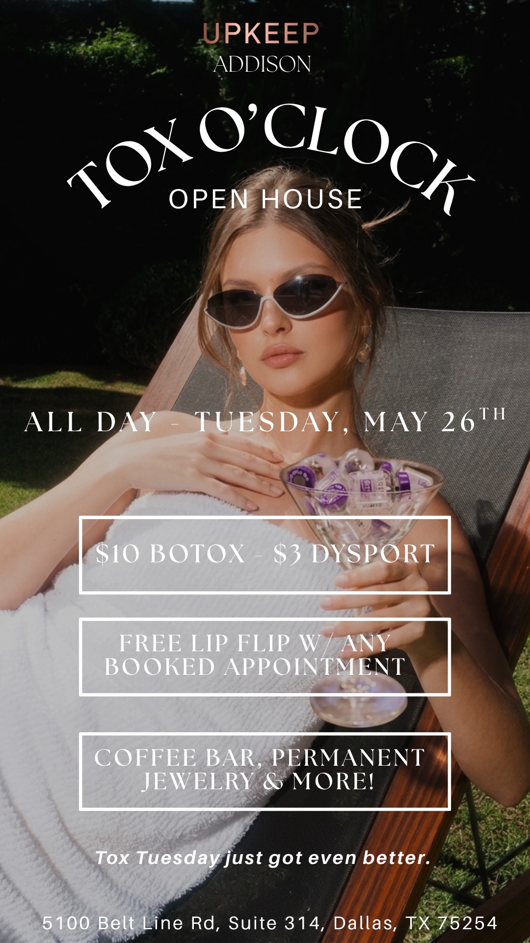 Tox O'Clock Open House at UPKEEP Addison — Tuesday, May 26
