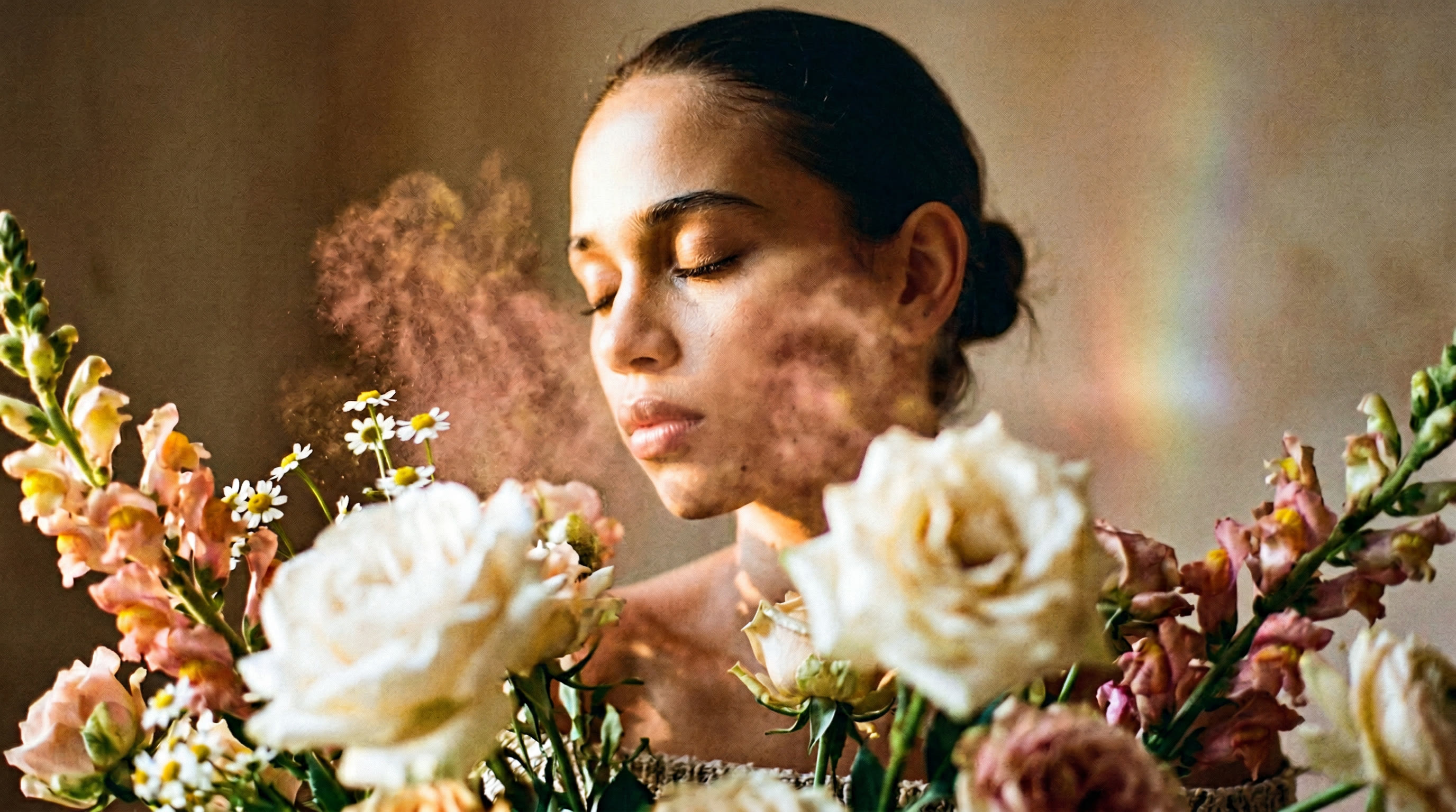 Close-up of radiant skin after facial treatment